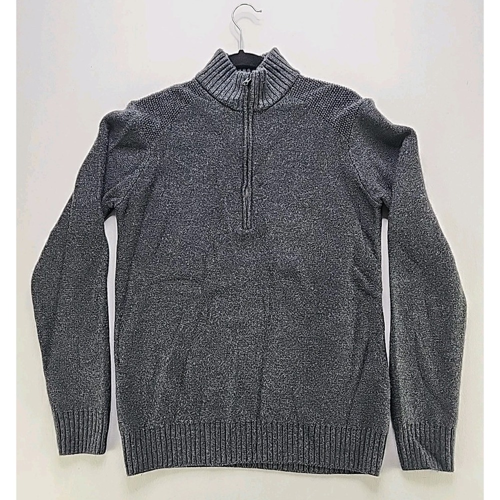 Icebreaker Men's Gray Merino Wool Half Zip Jumper Sweater Size‎ Large Mock Neck